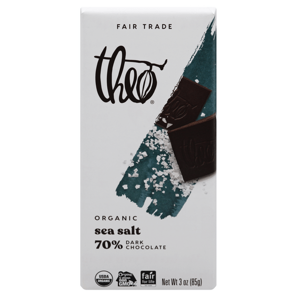 Save on Theo Fair Trade Dark Chocolate Bar Pure 70 Sea Salt Organic