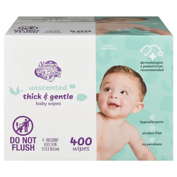 Save on Always My Baby Thick & Gentle Baby Wipes Unscented 100 ct ea