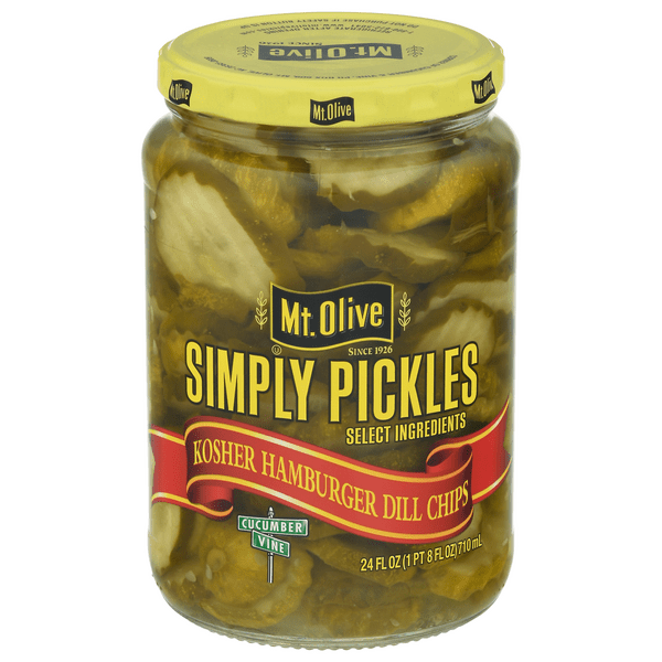 Save on Mt. Olive Simply Pickles Kosher Hamburger Dill Chips Order