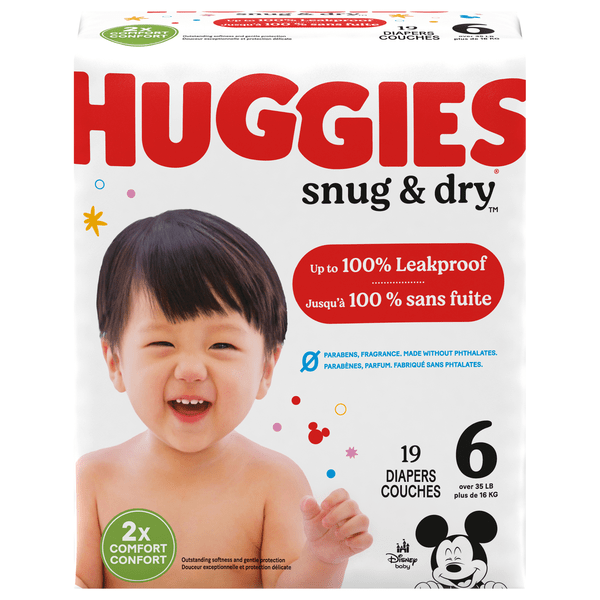 Save on Huggies Snug & Dry Size 6 Baby Diapers 35+ lb Order Online Delivery GIANT