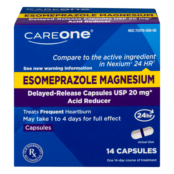 Save on CareOne Esomeprazole Magnesium 20 mg Capsules Order Online