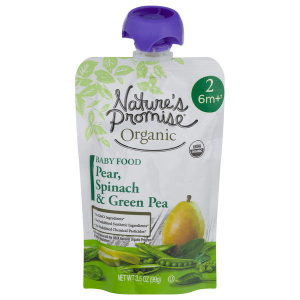 Save on Nature's Promise Organic Stage 2 Baby Food Pear Spinach & Green