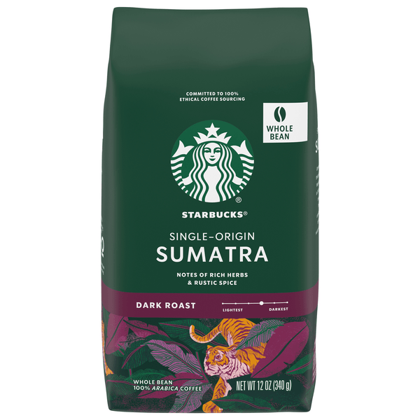 Save on Starbucks SingleOrigin Sumatra Dark Roast Coffee (Whole Bean