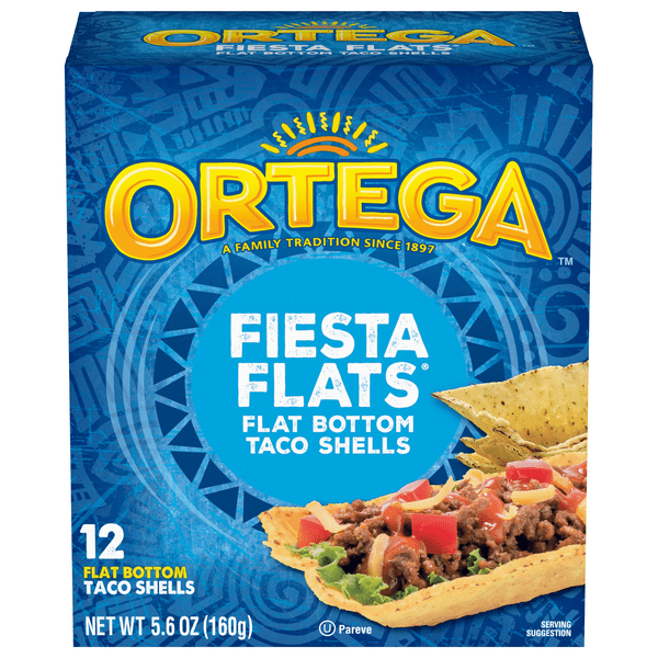 Save on Ortega Fiesta Flats Taco Shells Yellow Corn Flat Bottom Order