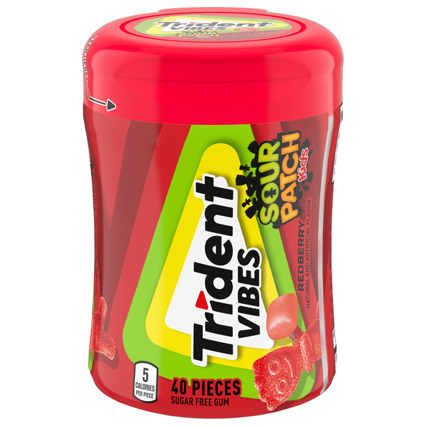 Save on Trident Vibes Sour Patch Kids Sugar Free Gum Redberry Order