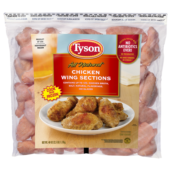 Save on Tyson Chicken Wing Sections Ready To Cook 100 All Natural Frozen Order Online Delivery