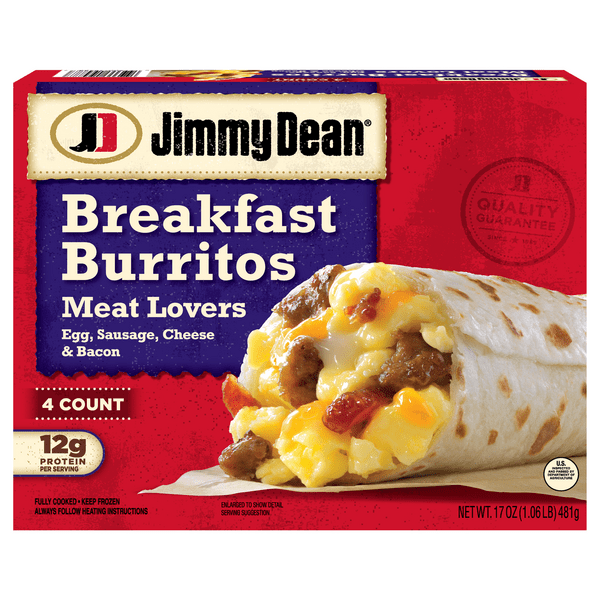 Save on Jimmy Dean Breakfast Burritos Meat Lovers 4 ct Order Online