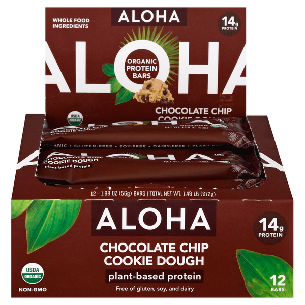 Save on Aloha Protein Bars Chocolate Chip Cookie Dough Organic 12 ct