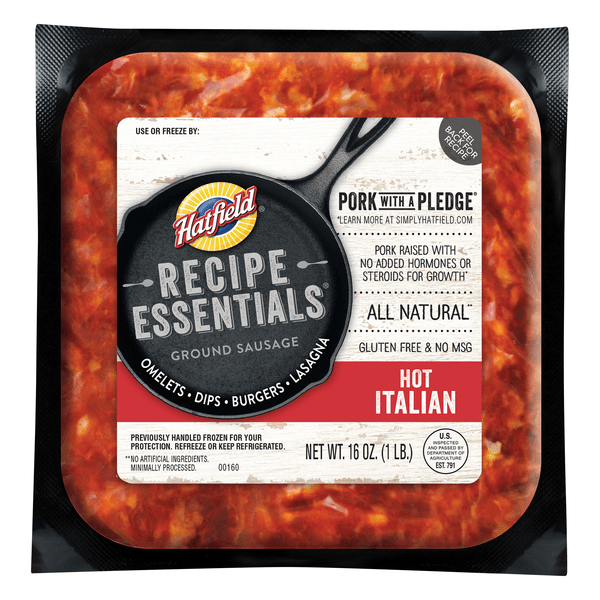 Save on Hatfield Recipe Essentials Ground Sausage Hot Italian Gluten Free Fresh Order Online