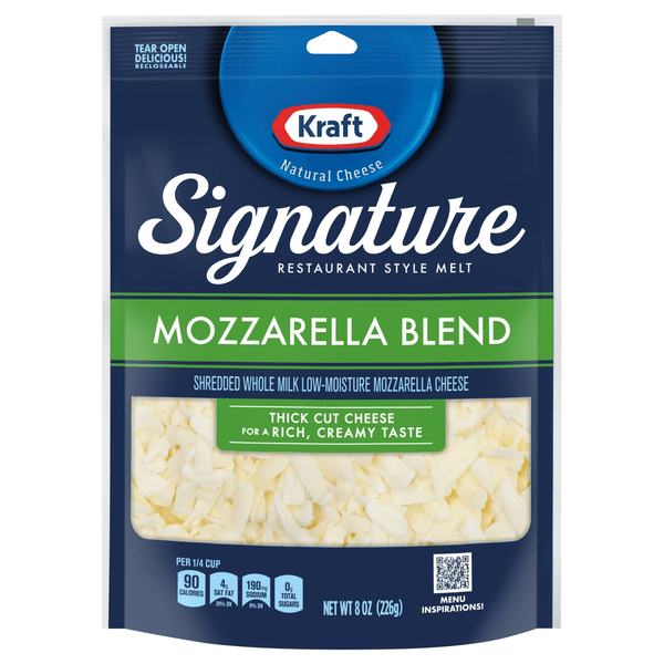 Save on Kraft Signature Restaurant Style Melt Mozzarella Blend Shredded