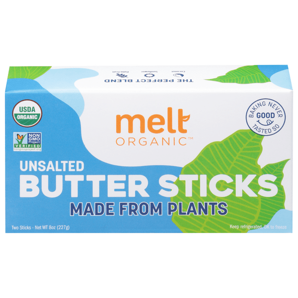 Save on Melt Organic Butter Sticks Made from Plants Unsalted 2 ct