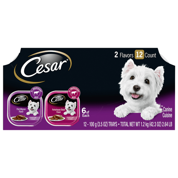 Save on Cesar Classics Wet Dog Food Filet Mignon & Porterhouse Steak