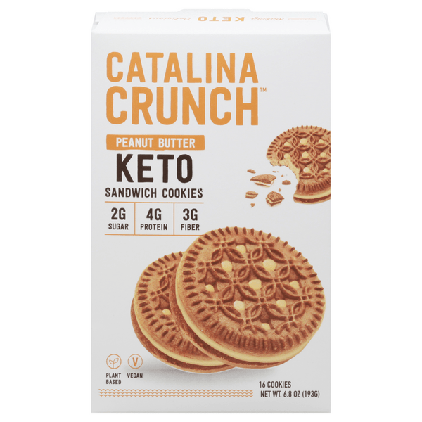 Save on Catalina Crunch Keto Friendly Sandwich Cookies Peanut Butter