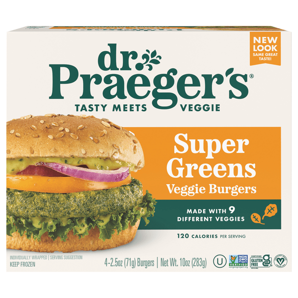 Save on Dr. Praeger's Gluten Free Vegan Super Greens Veggie Burgers 4