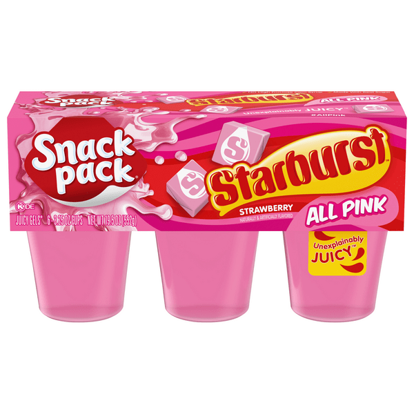Save on Snack Pack Juicy Gels Starburst All Pink Strawberry 6 ct