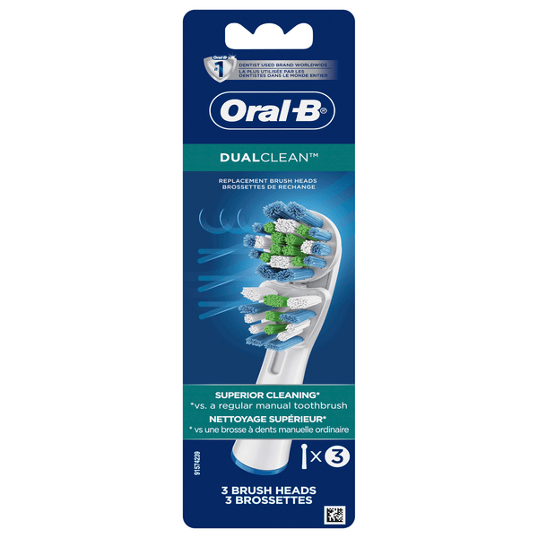 Save on OralB Battery Power Toothbrush Replacement Heads Dual Clean Order Online Delivery GIANT