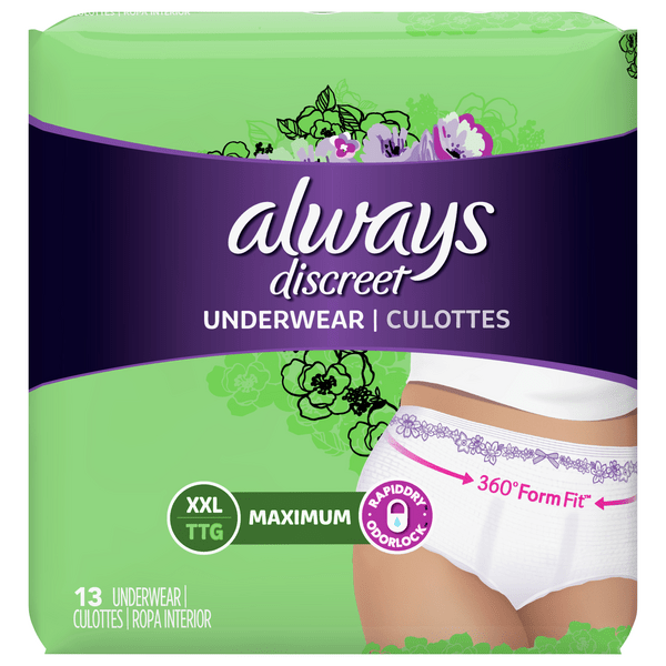 Save on Always Women's Discreet Incontinence Underwear Maximum XXL Order Online Delivery MARTIN'S