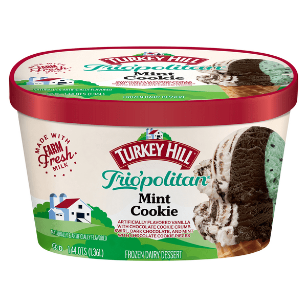 Save on Turkey Hill Trio'politan Frozen Dairy Dessert Mint Cookie Order