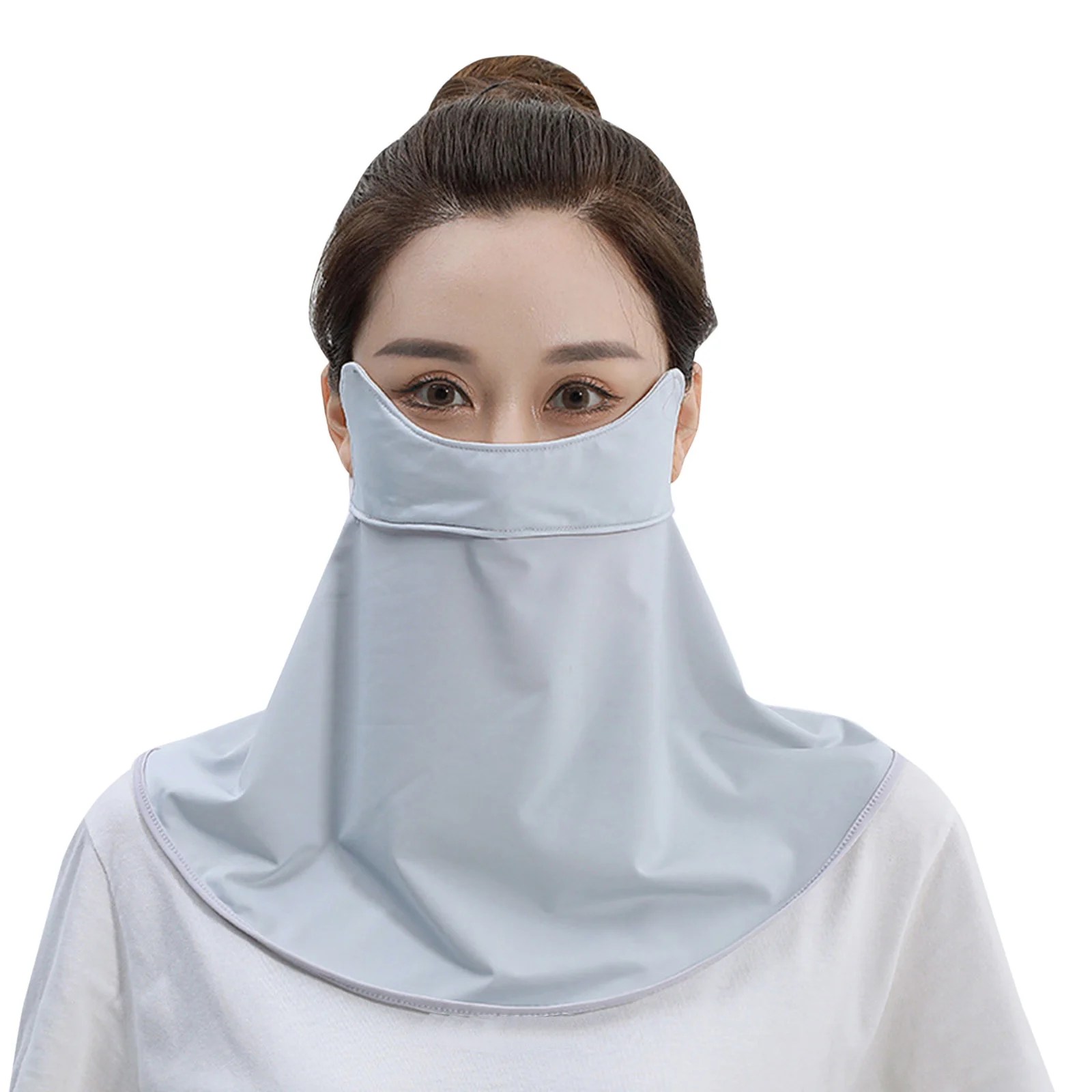 Womens Summer Driving Neck Guard Sunshade Face Kini Breathable Ice Silk