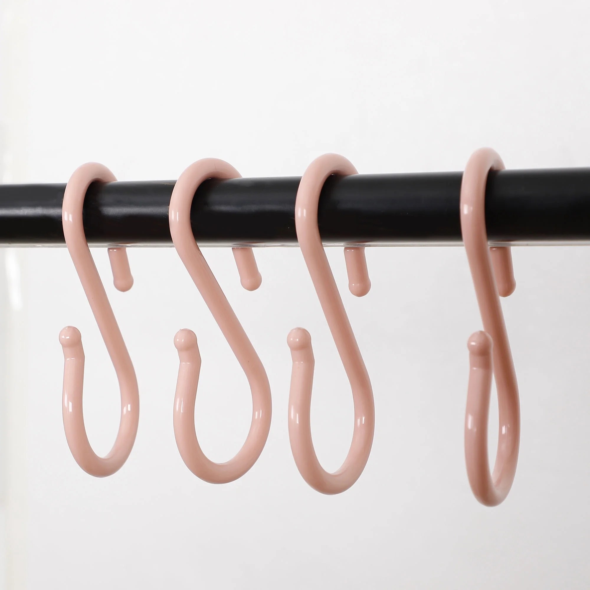 24 Pack S Shape Hooks Plastic Hangers Bedroom Kitchen Bathroom for Pots and Pans Cups Cloth