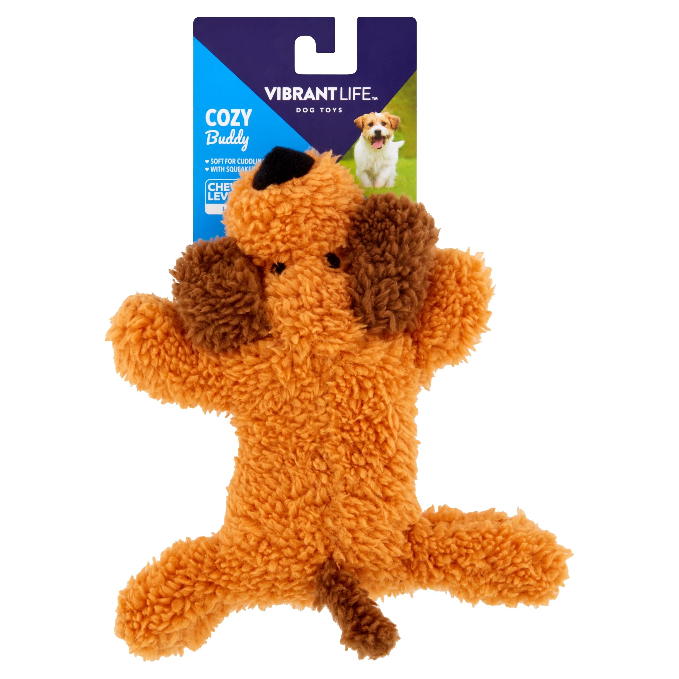 Vibrant Life Cozy Buddy Floppy Dog Toy, Chew Level 1