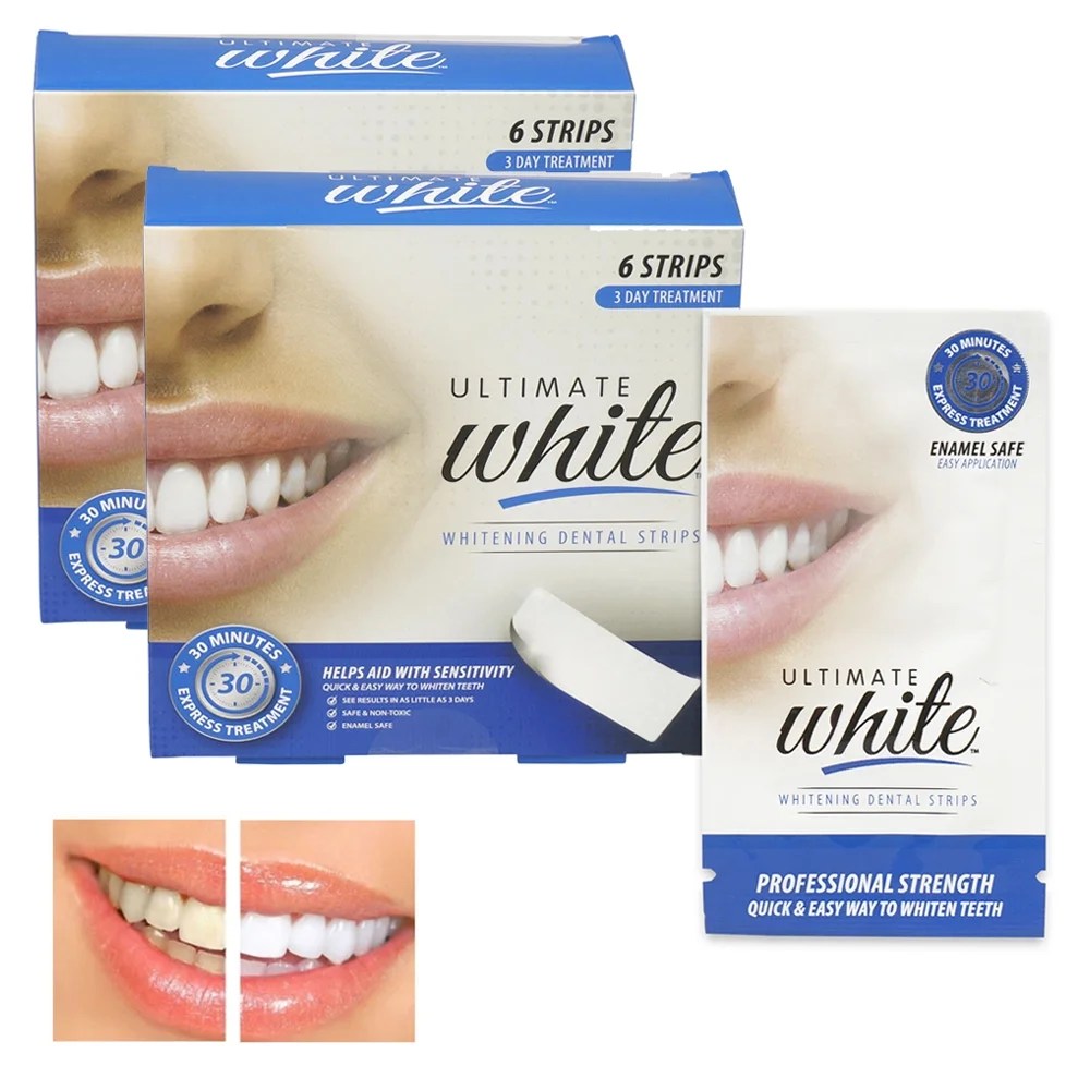 12 White Strips Teeth Whitening Individual Strips Clean Bleaching