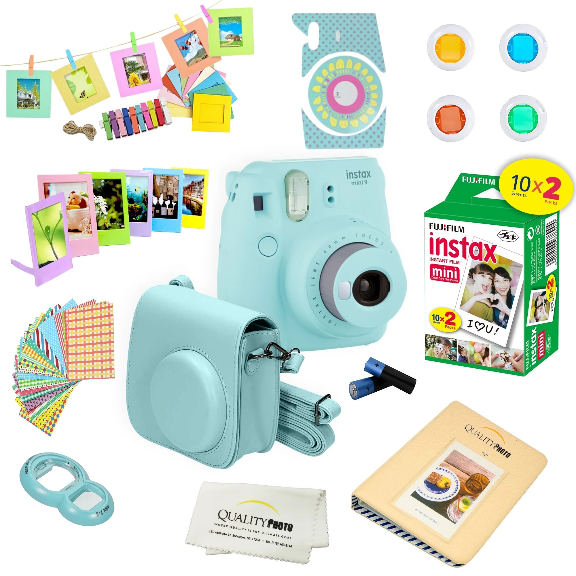 Fujifilm Instax Mini 9 Camera Ice Blue + Fujifilm Instax mini 9