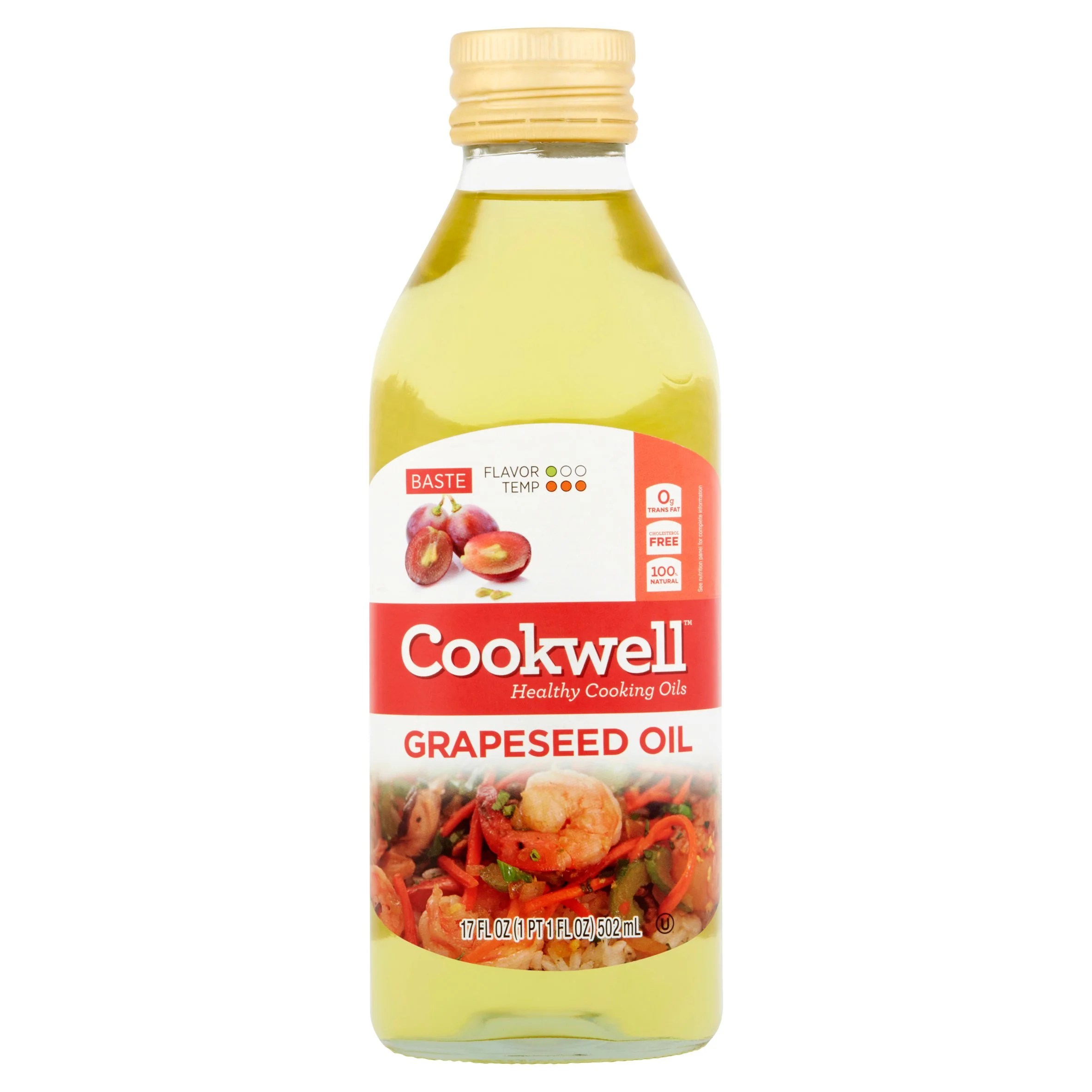 Cookwell Grapeseed Oil, For Sauteing and Frying, 17 Oz