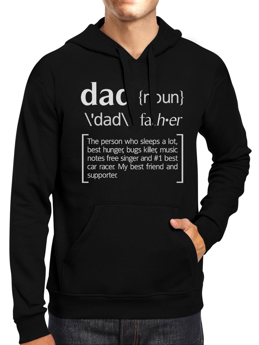 Dad Noun Black Unisex Hoodie Funny Saying Graphic Hoodie For Dad