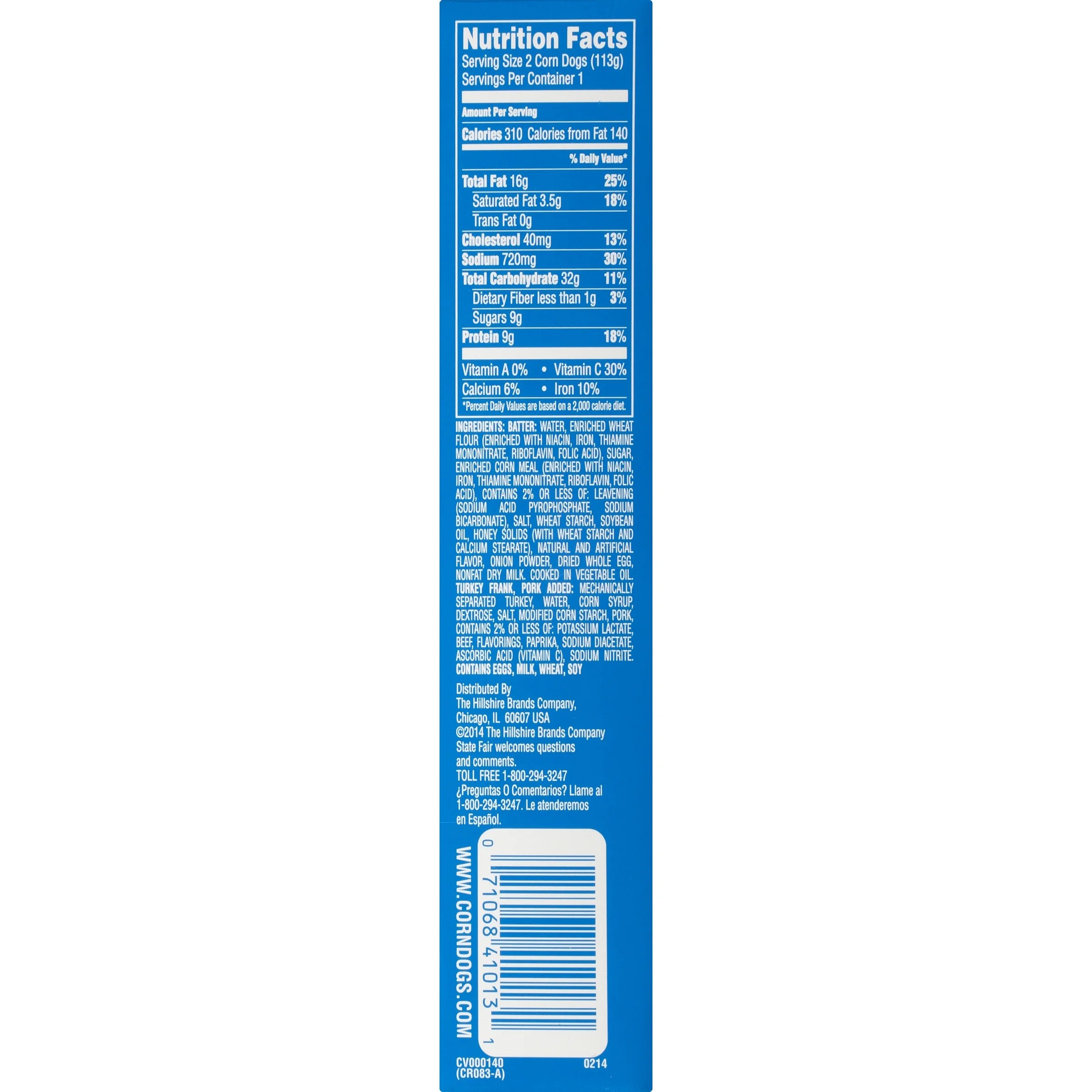 State Fair Corn Dogs Nutrition Facts NutritionWalls