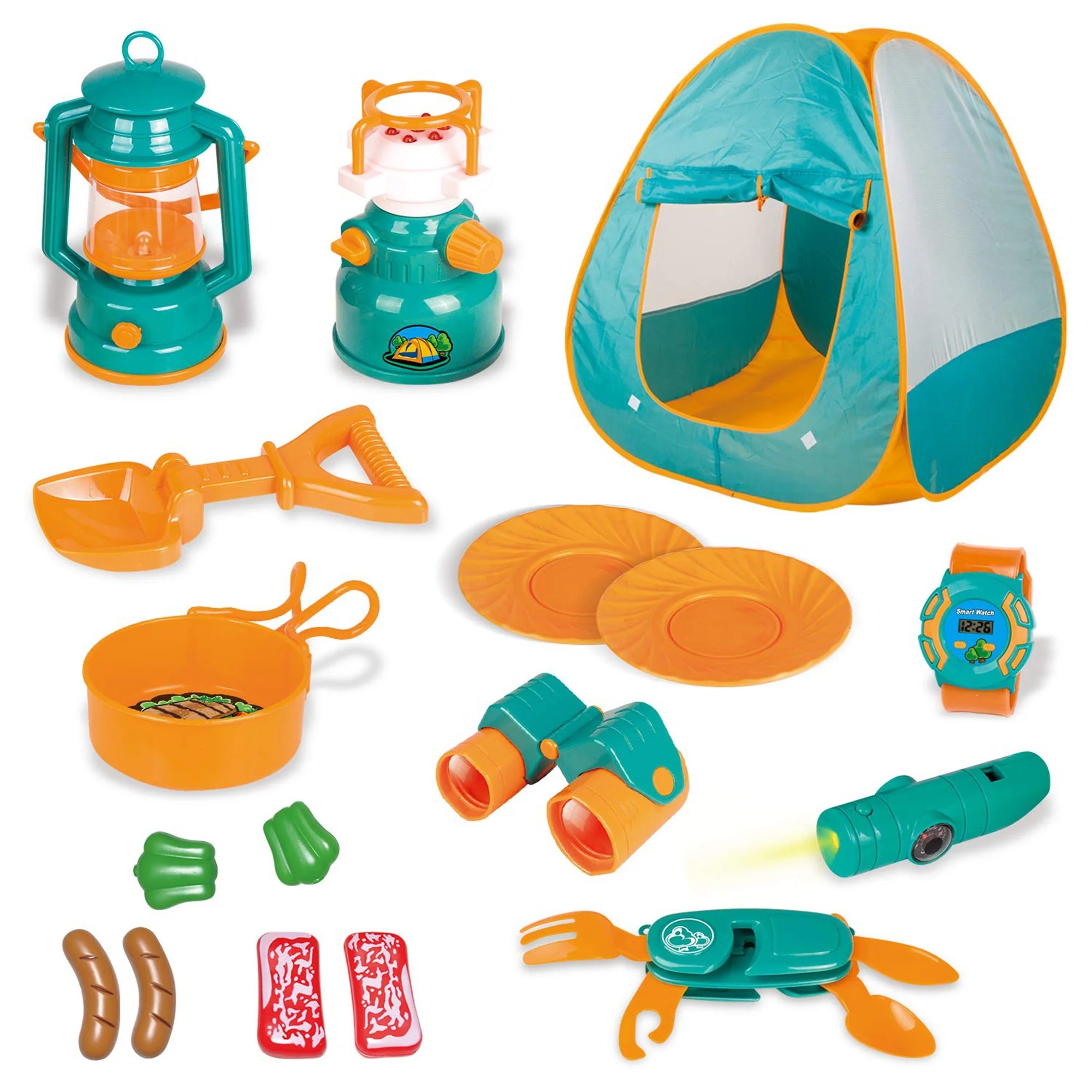 18 Piece Kids Camping Gear Set with Pop Up Play Tent