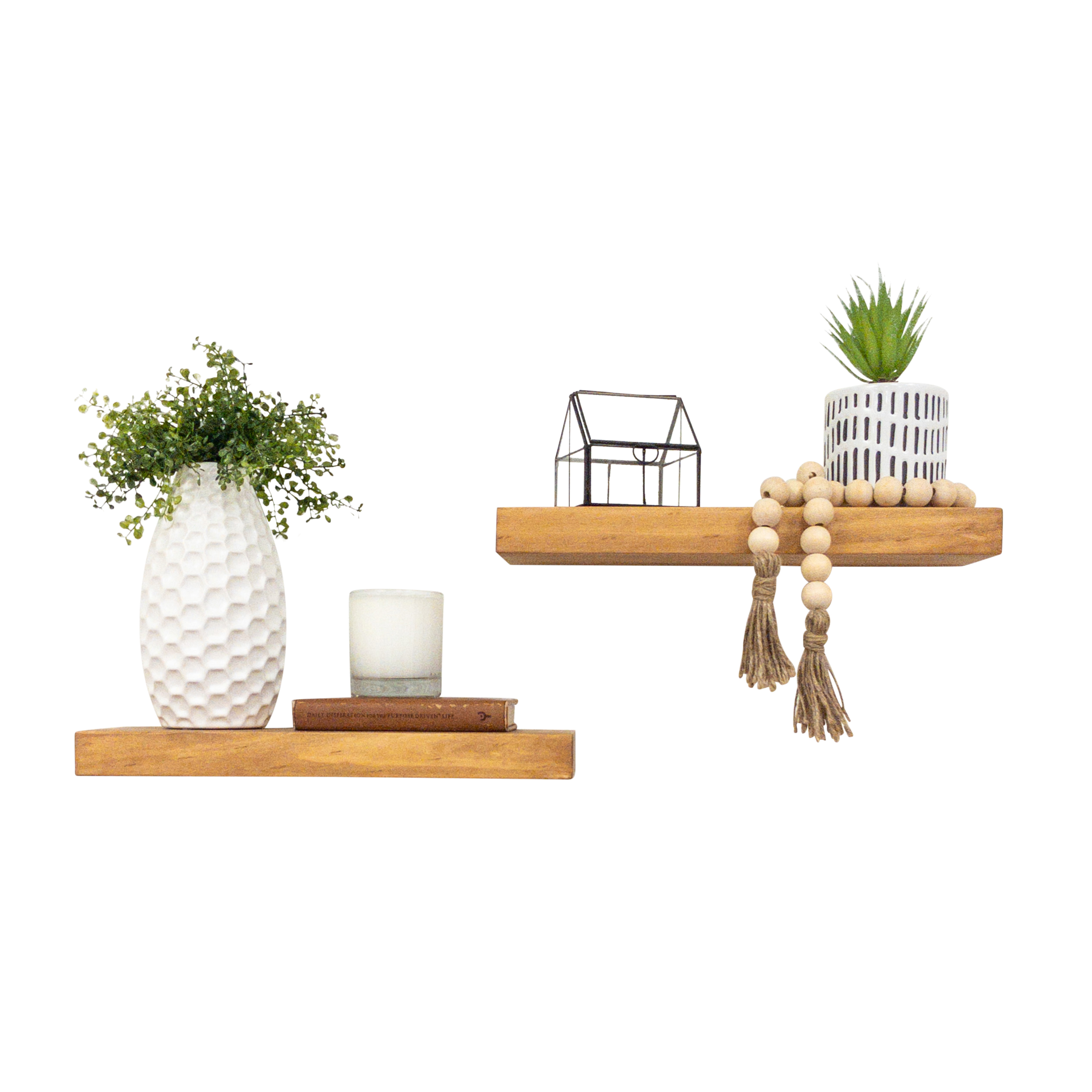 Del Hutson Designs Rustic True Floating Shelves Set of 2 Walmart
