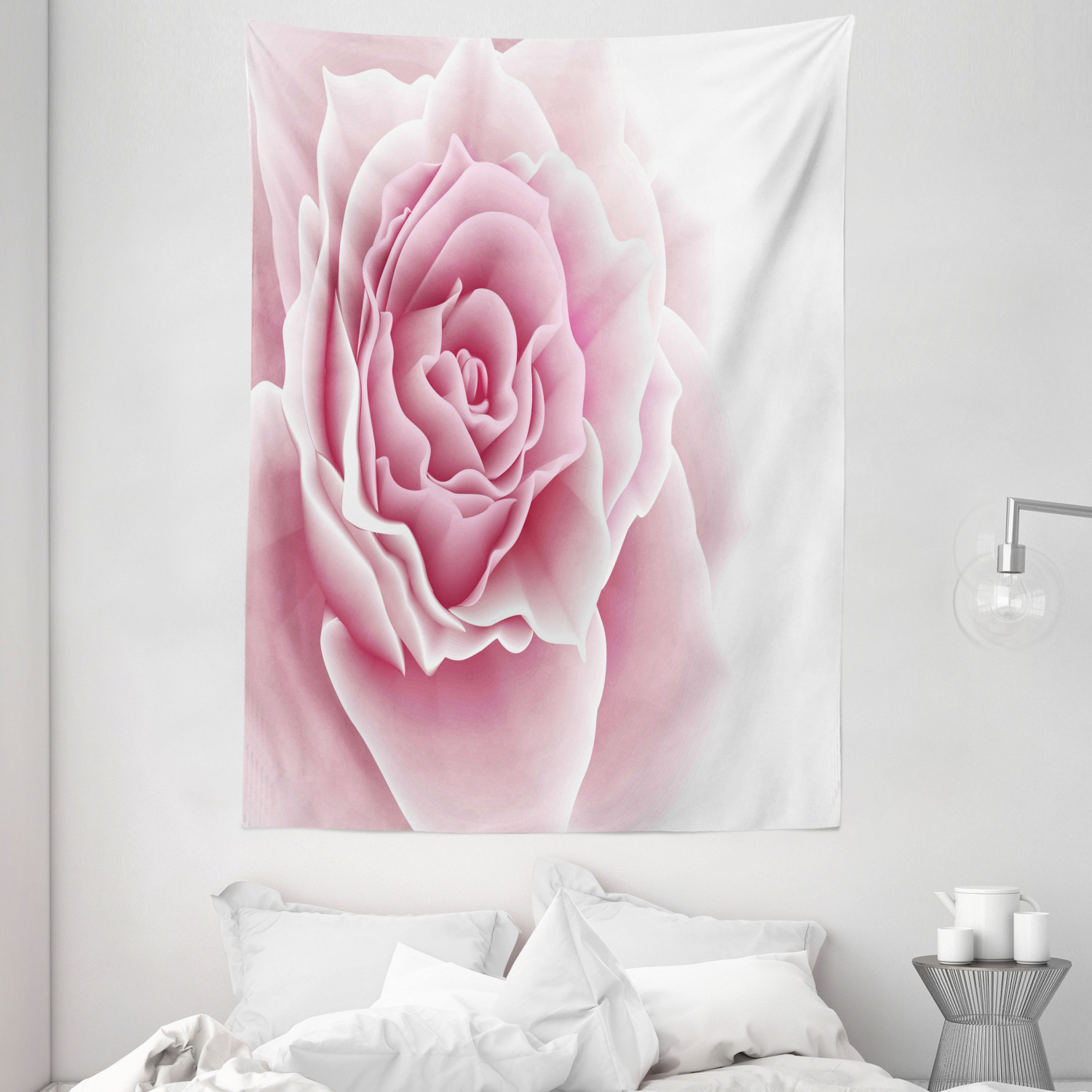 Light Pink Tapestry, Romantic Rose Petals Beauty Bouquet Celebration