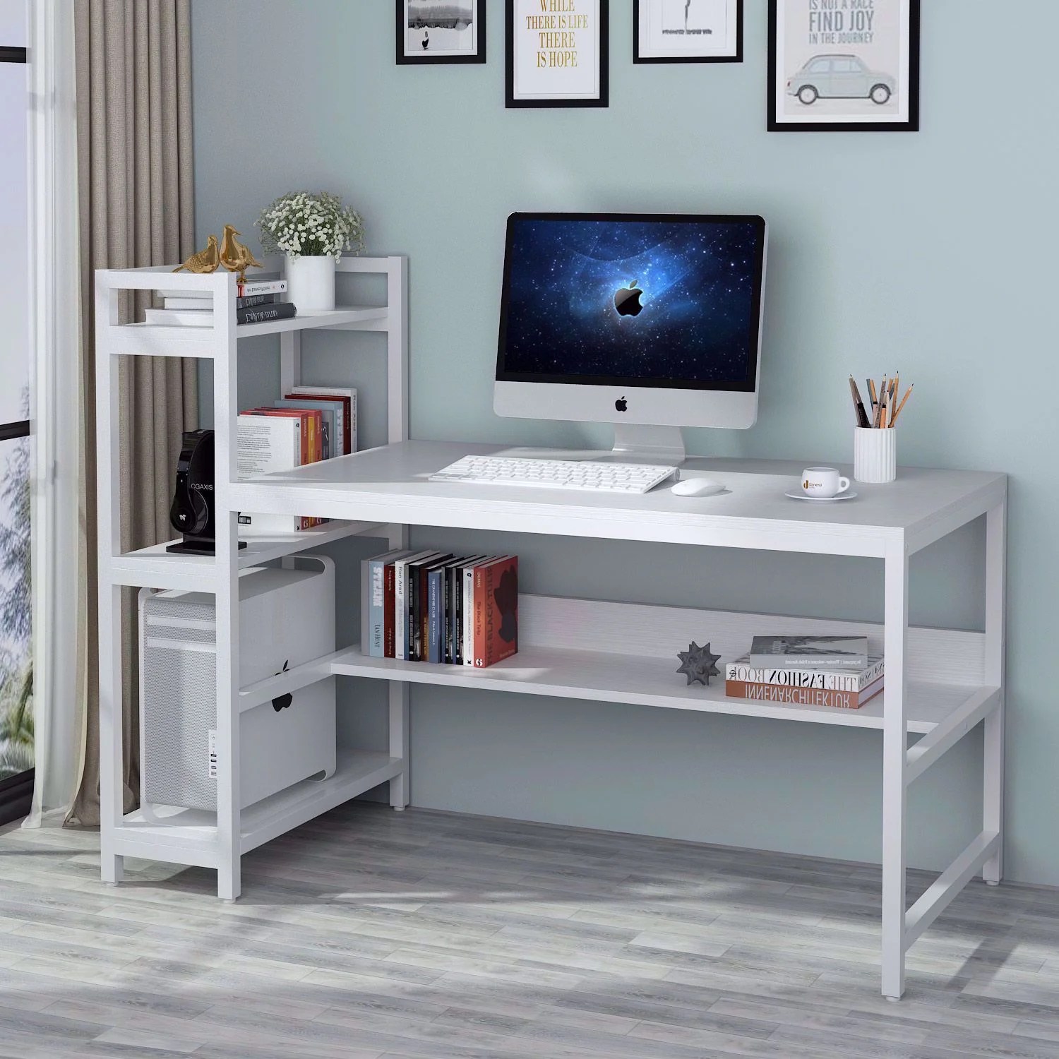 Tribesigns 60 inch Modern Large Office Desk Computer Table Studying Tribesigns 60 inch Modern Large Office Desk Computer Table Studying