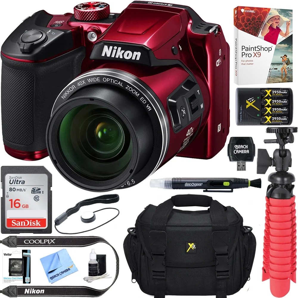 Nikon COOLPIX B500 16MP 40x Optical Zoom Digital Camera w/ WiFi Red