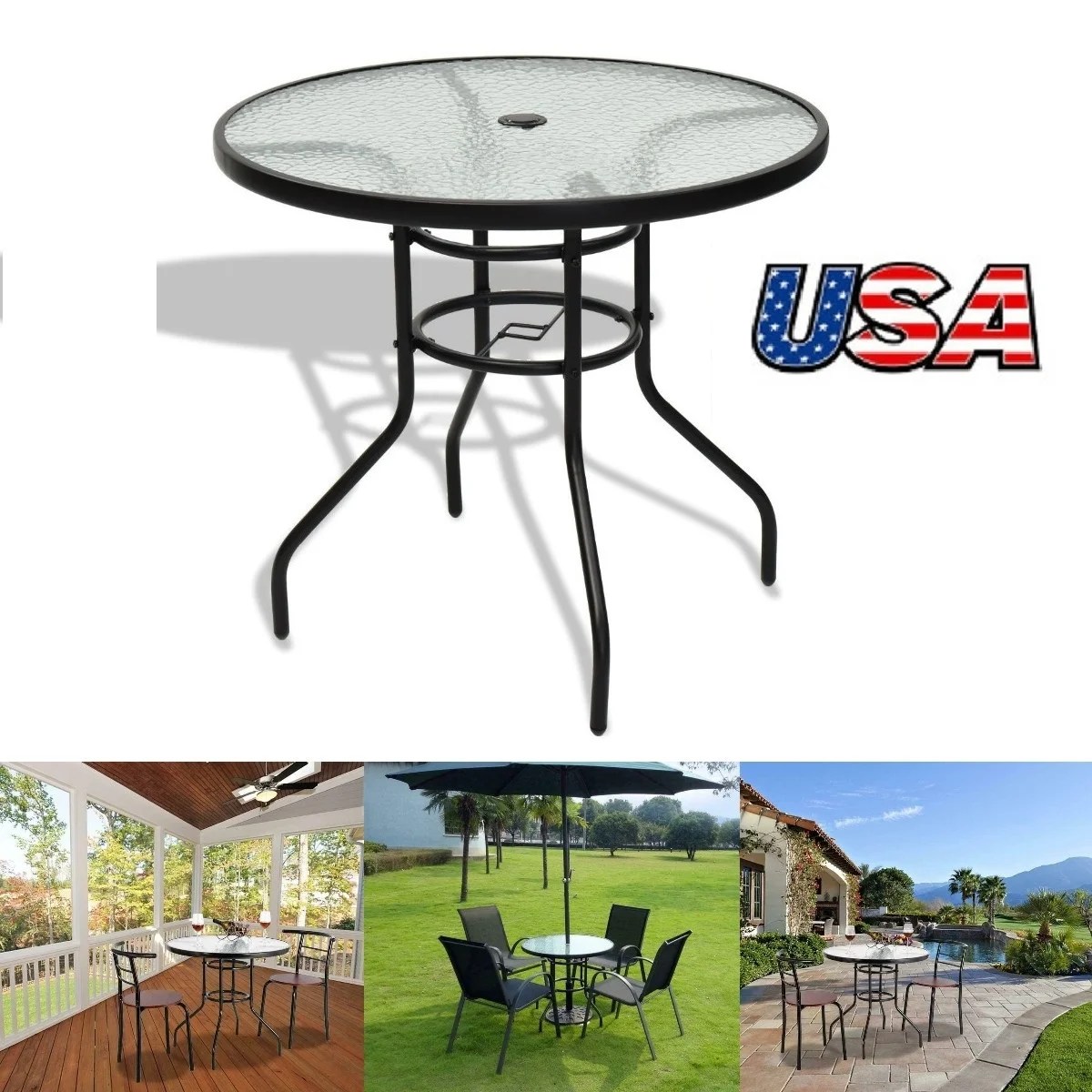 Goorabbit Outdoor Table Outdoor Round Bistro Table Patio Dining Table