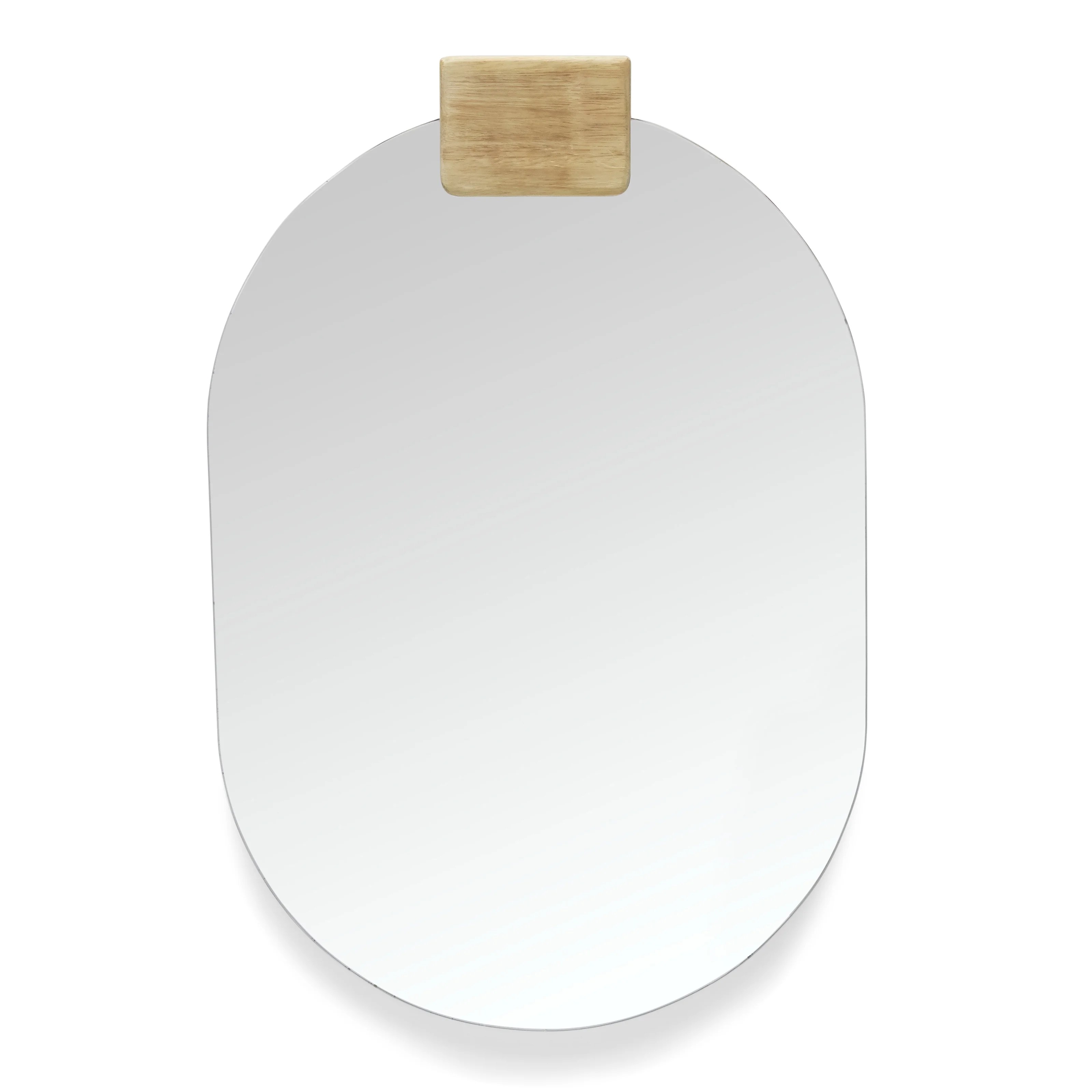 MoDRN Naturals Oval Mirror with Wood Accent