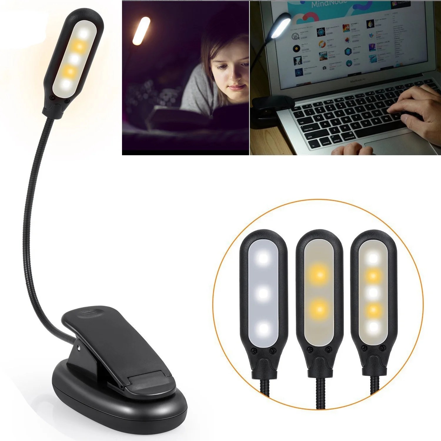 1PC NEW 5 LED Book Light Easy Clip On Reading Lights For 1PC NEW 5 LED Book Light Easy Clip On Reading Lights For