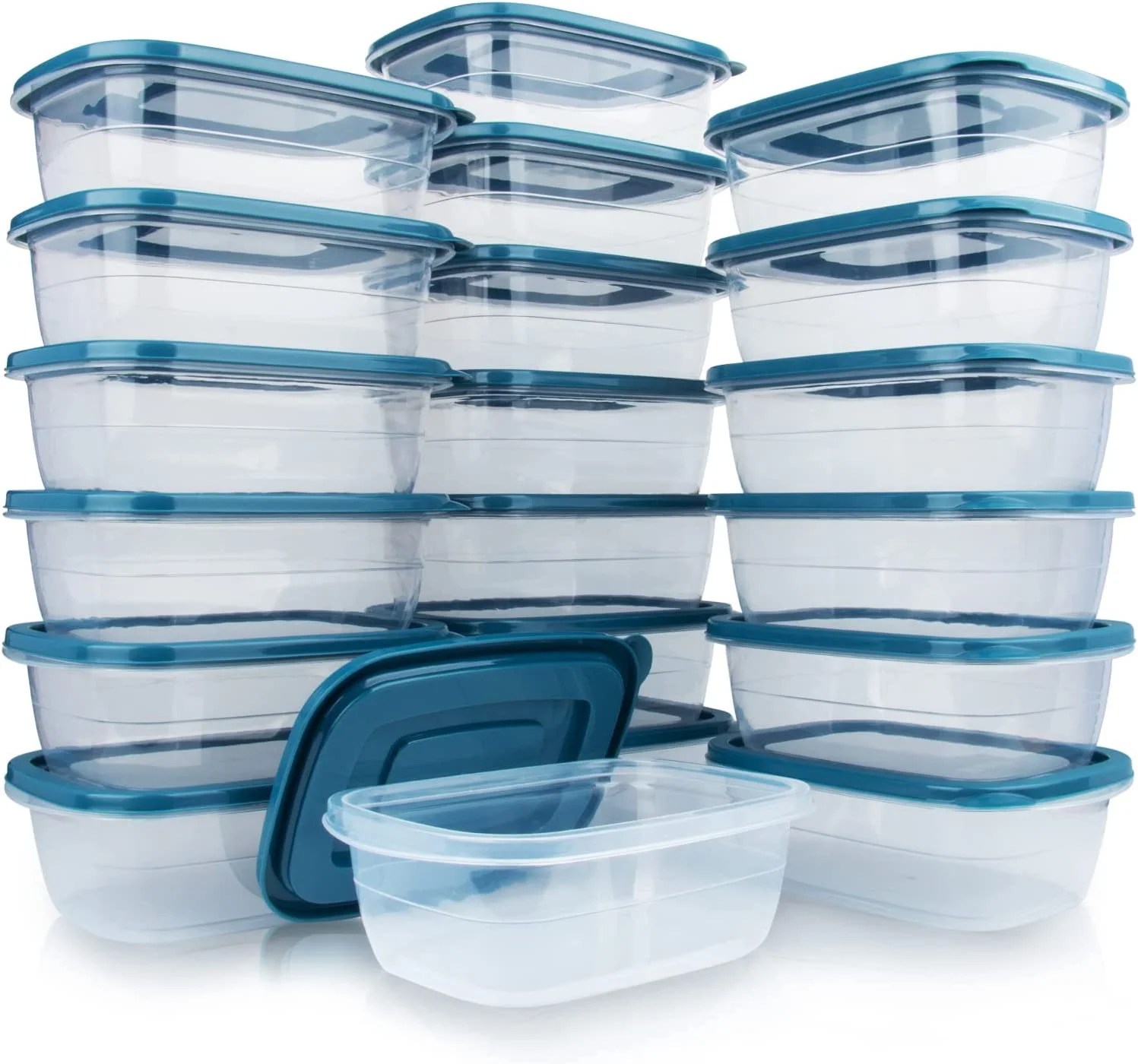 20PCS Rectangle Plastic Portion Box Sets with Lids.Food Storage Box