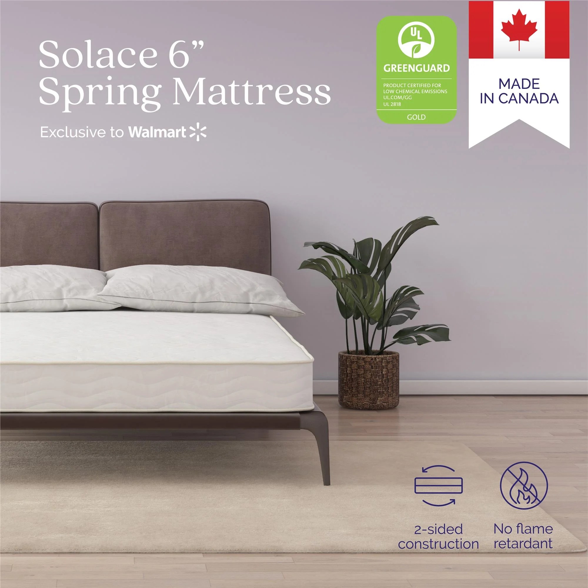 Signature Sleep Solace 6" Spring Mattress in a Box, Flippable, Full