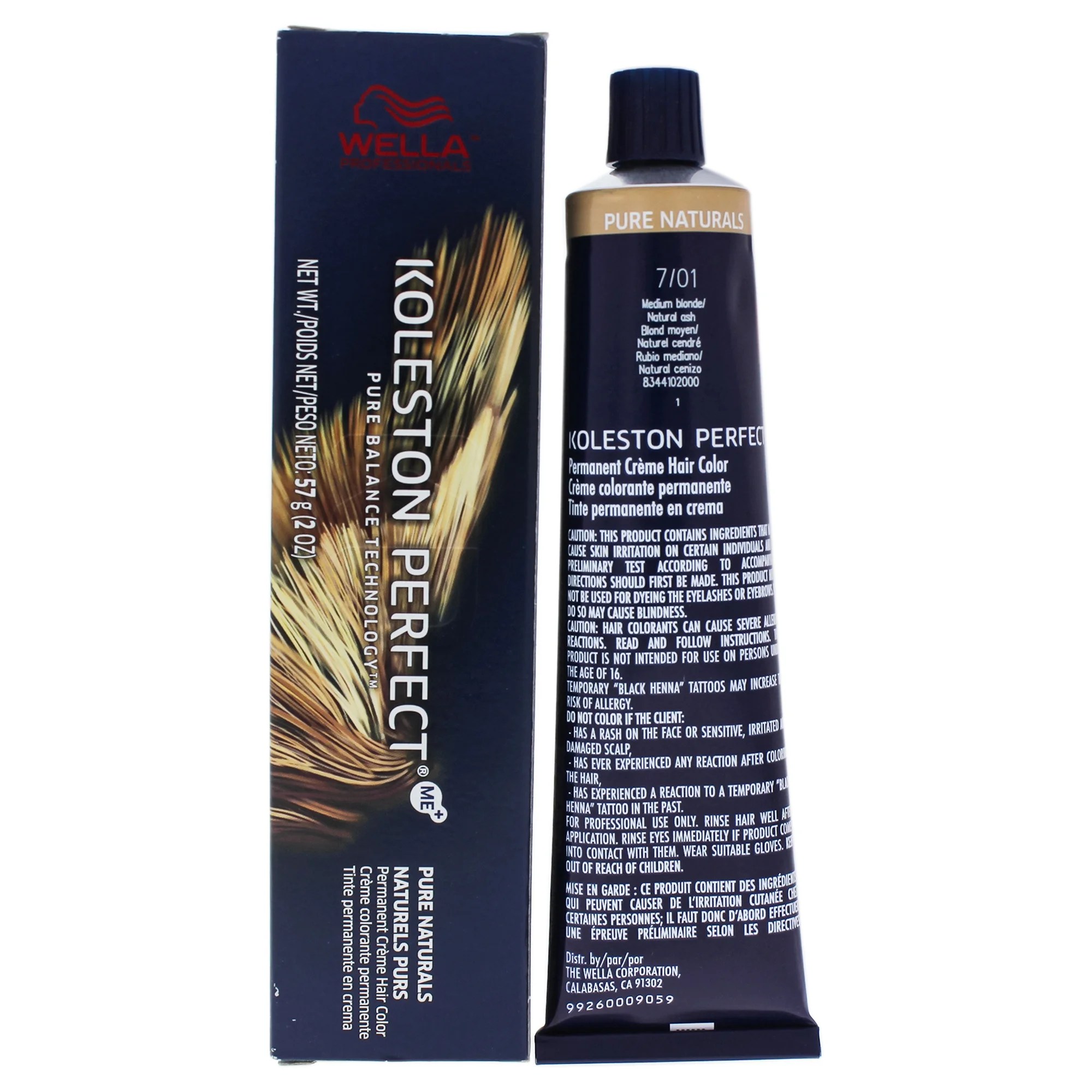 Koleston Perfect Permanent Creme Haircolor 7 01 Medium Blonde Natural