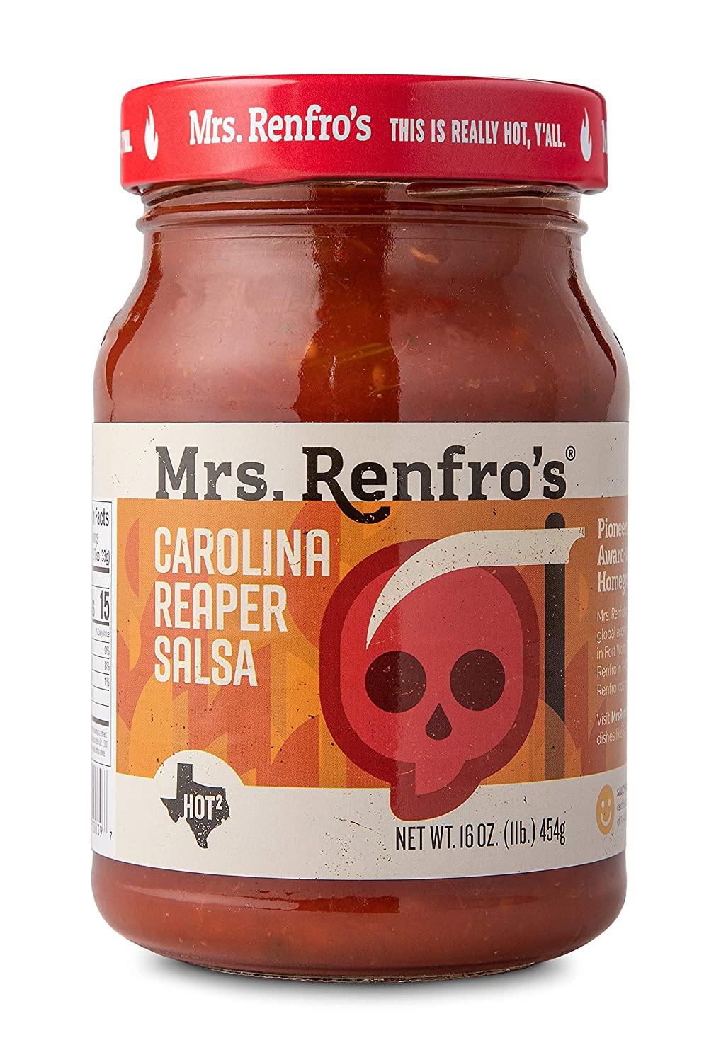 Mrs. Renfros Carolina Reaper Salsa, Gluten Free, No Sugar Added, 16 oz