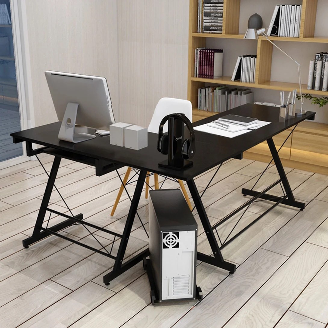 Folding LShape Corner Home Office Computer Desk with Pull Folding LShape Corner Home Office Computer Desk with Pull