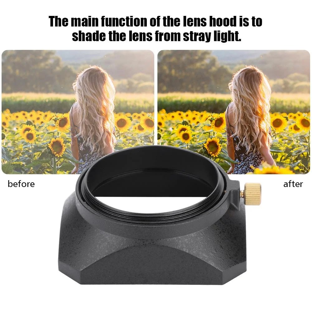 OTVIAP Lens Hood,49mm Square Lens Hood Shade for DV Camcorder Digital