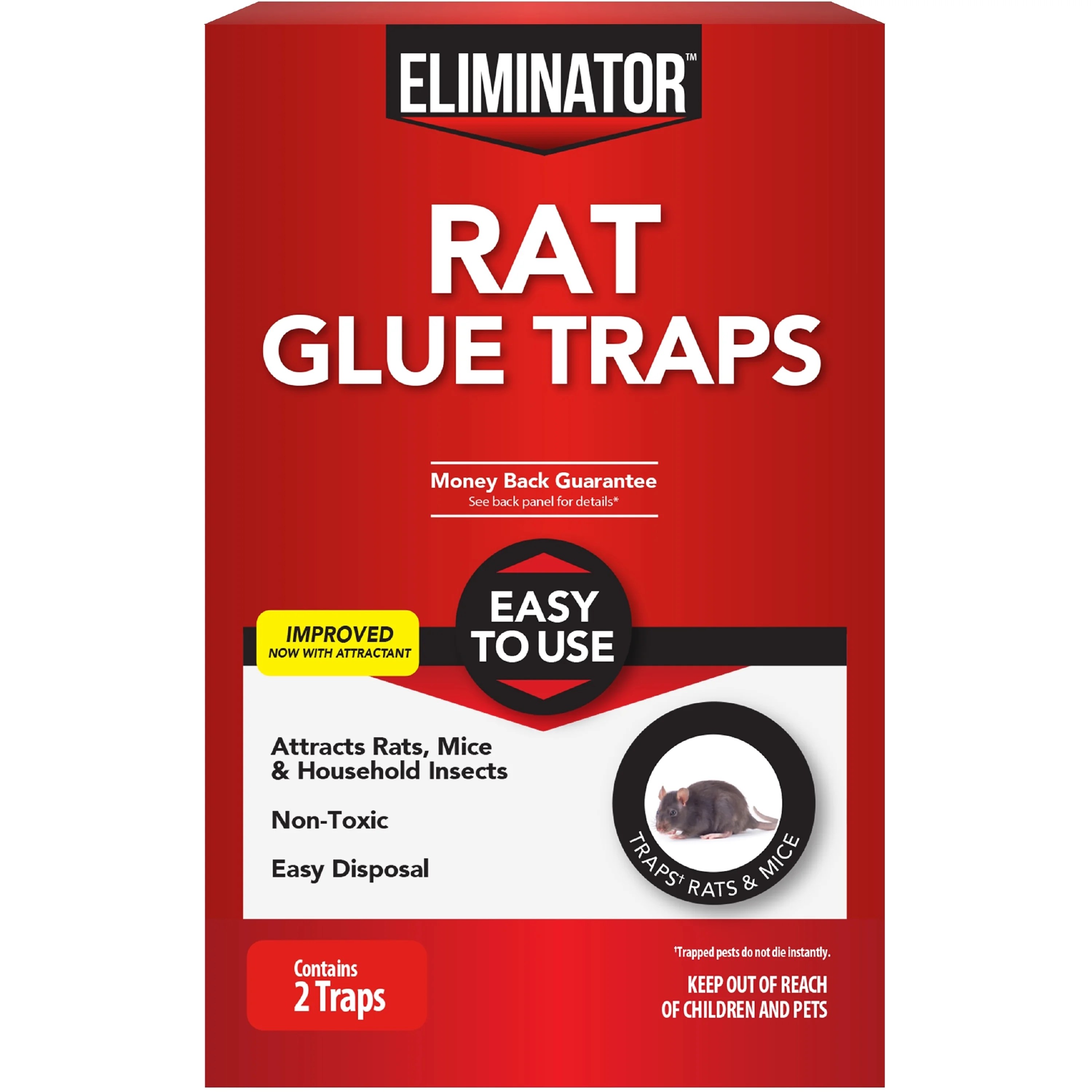 Eliminator Rat Glue Traps, 2 Traps, for Rats, Mice Eliminator Rat Glue Traps, 2 Traps, for Rats, Mice
