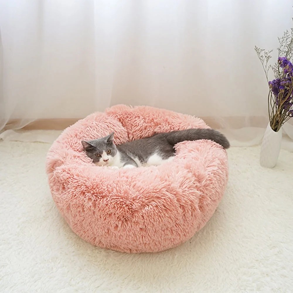 Soft Plush Round Pet Bed Cat Soft Bed Cat Bed for Cats Small Dogs