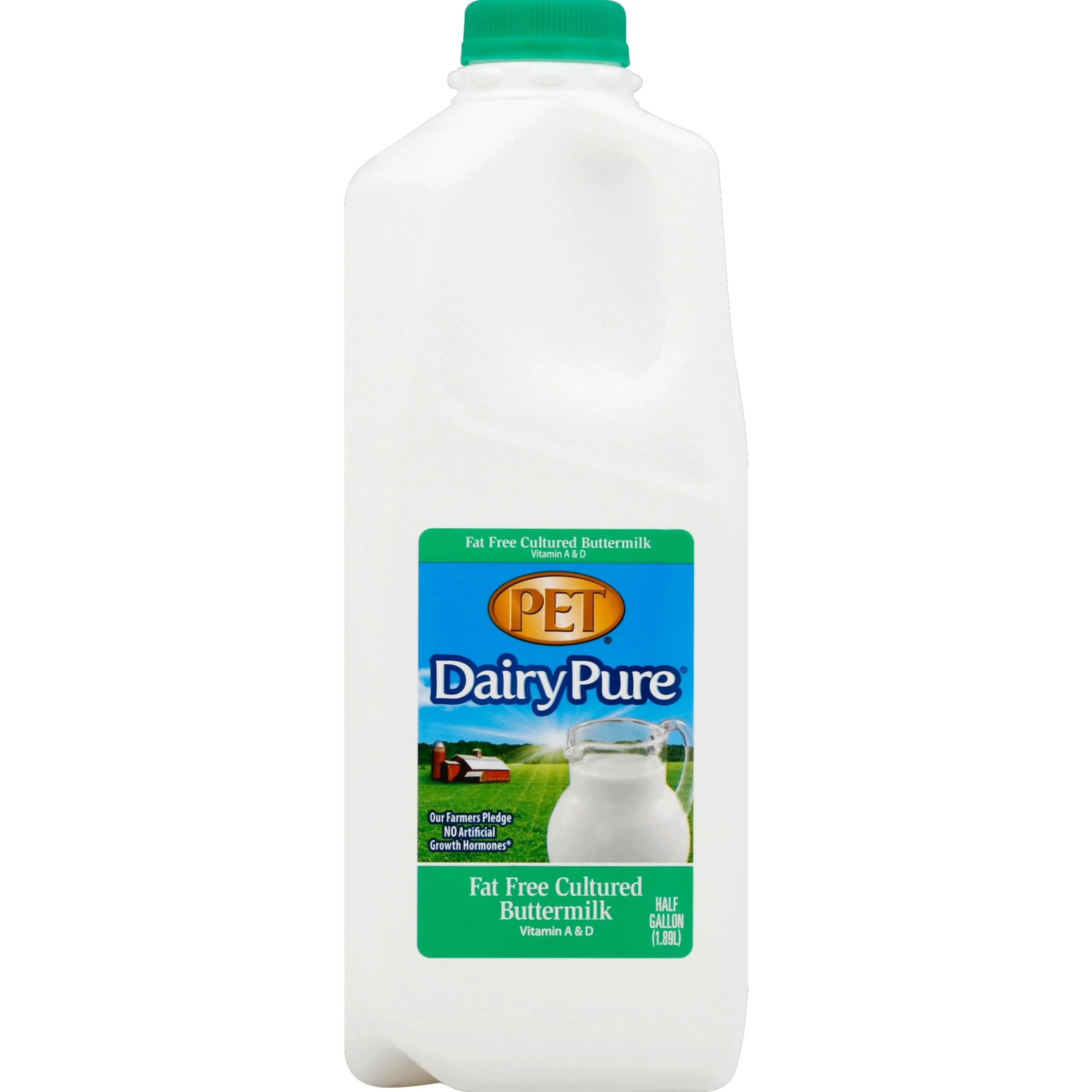 PET Dairy Fat Free Cultured Buttermilk, Buttermilk Half Gallon 1 Jug