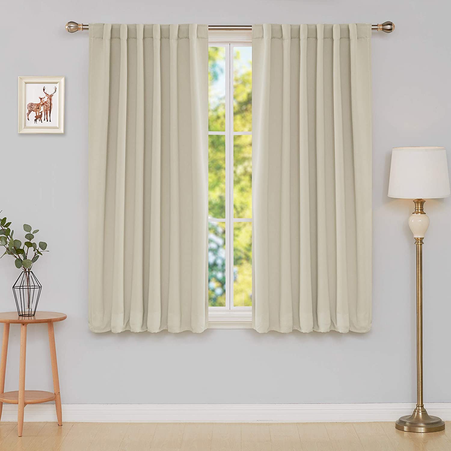 Deconovo Solid Insulated Thermal Window Blackout Shades Rod Pocket and