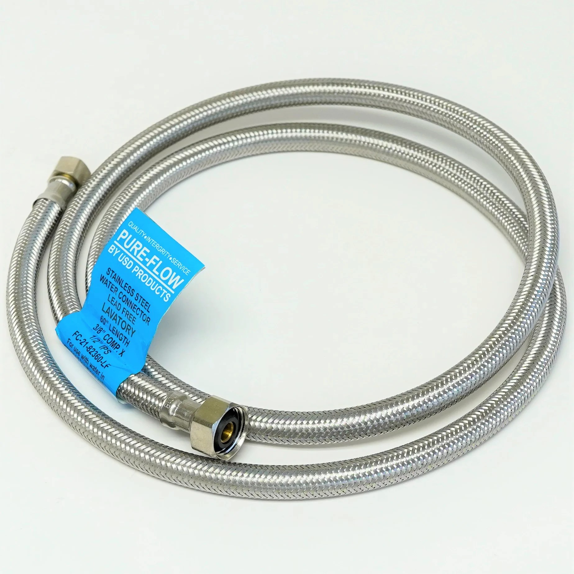 Stainless Steel Faucet Water Supply Line 3/8" Compression x 1/2" IPS x