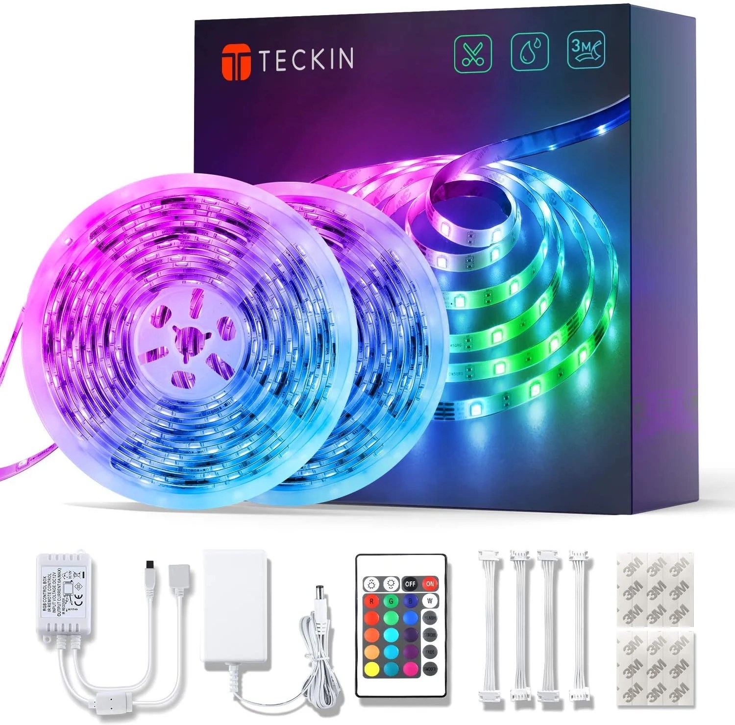 LED Strip Lights, 32.8ft RGB Light Strip for Bedroom Waterproof Color LED Strip Lights, 32.8ft RGB Light Strip for Bedroom Waterproof Color